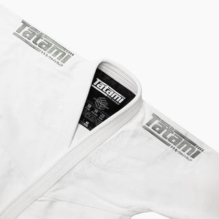 BJJ Gi Tatami Fightwear Estilo Black Label bianco-grigio