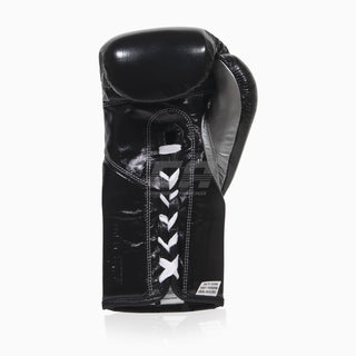 Gants de boxe Cleto Reyes Professionnel CB2 Noir-Argent avec lacets 