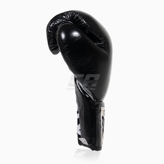 Gants de boxe Cleto Reyes Professionnel CB2 Noir-Argent avec lacets 