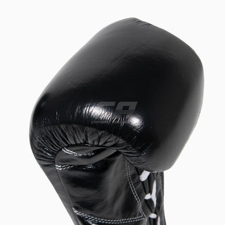 Gants de boxe Cleto Reyes Professionnel CB2 Noir-Argent avec lacets 