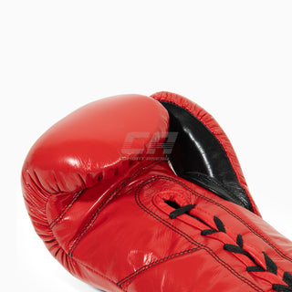 Gants de boxe Cleto Reyes Professionnel CB2 Rouge-Noir avec lacets 