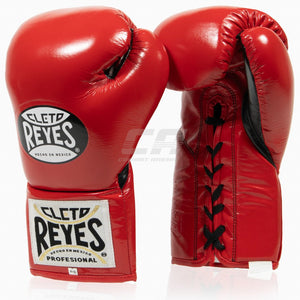 Gants de boxe Cleto Reyes Professionnel CB2 Rouge-Noir avec lacets 