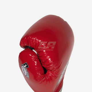 Gants de boxe Cleto Reyes Safetec CB4 Rouge-noir avec lacets