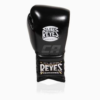 Gants de boxe Cleto Reyes Entraînement traditionnel CE4 Noir-argenté avec lacets