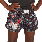 Pantaloncini bambino kick-thai Leone Flames ABJ20-Combat Arena