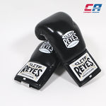 Gants de boxe Cleto Reyes Professionnel CB2 Noir-Argent avec lacets 